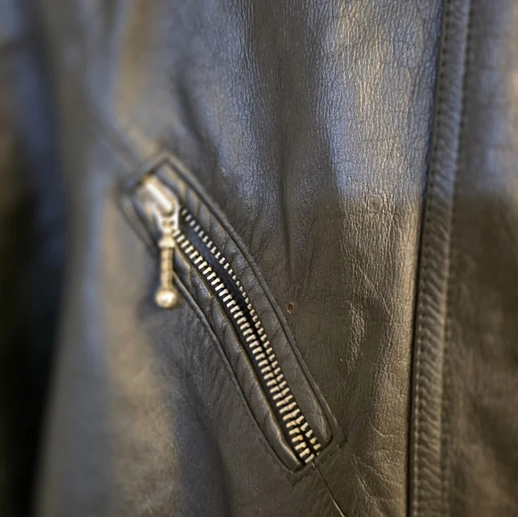 Vintage Korea Long Black Leather Trench Coat Bikers Belted Zippers Punk Medium - Picture 11 of 14